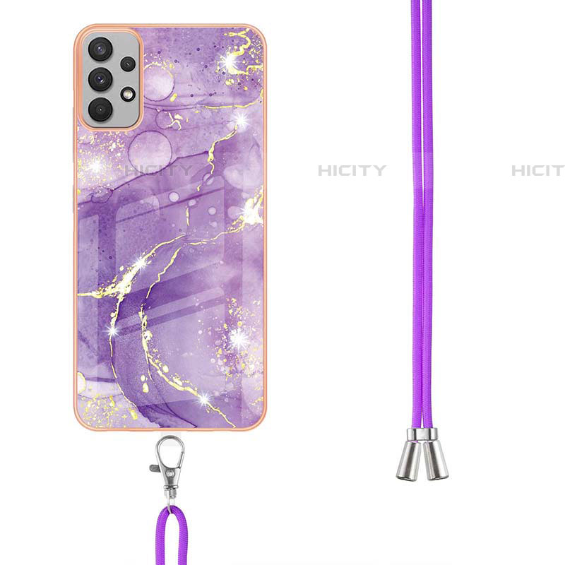 Funda Silicona Gel Goma Patron de Moda Carcasa con Acollador Cordon Lanyard Y05B para Samsung Galaxy A73 5G