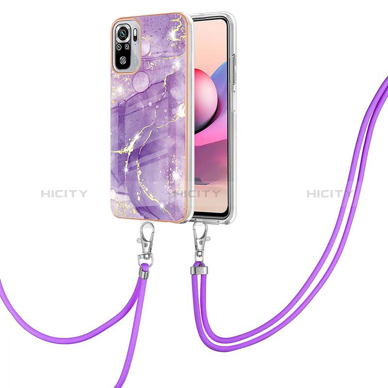 Funda Silicona Gel Goma Patron de Moda Carcasa con Acollador Cordon Lanyard Y05B para Xiaomi Poco M5S