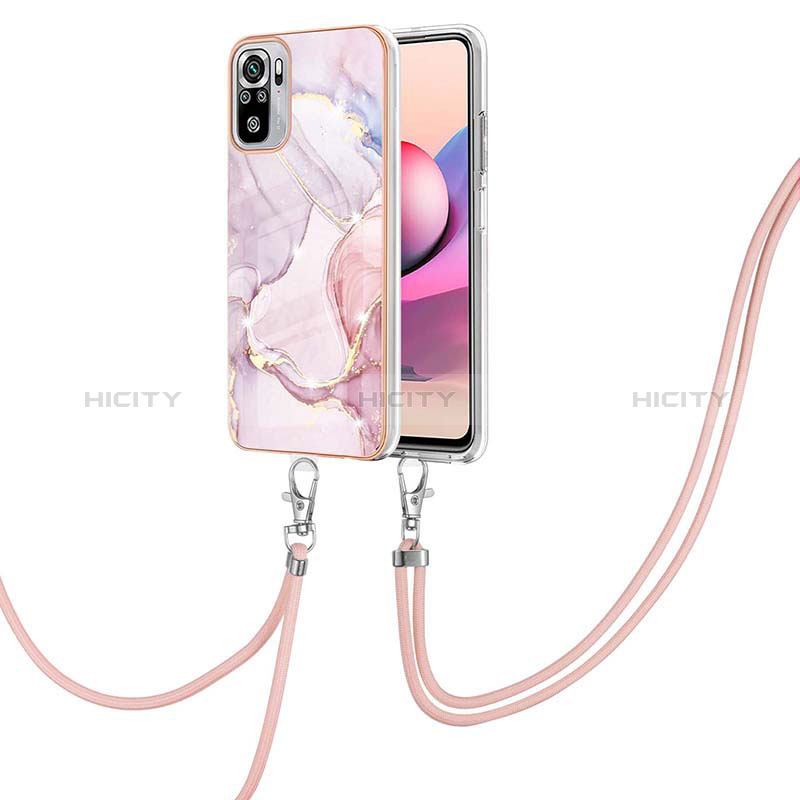 Funda Silicona Gel Goma Patron de Moda Carcasa con Acollador Cordon Lanyard Y05B para Xiaomi Poco M5S