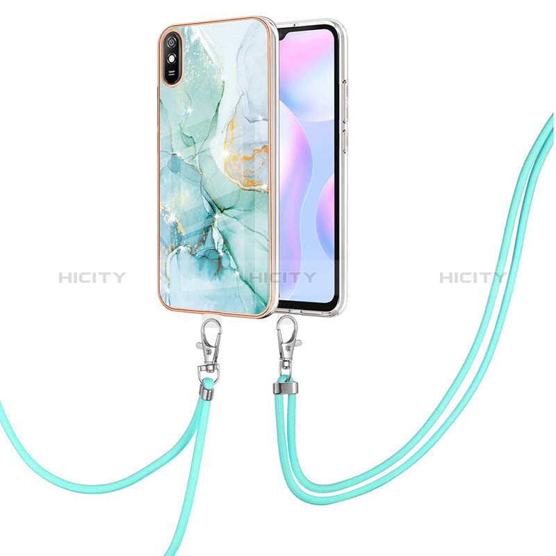 Funda Silicona Gel Goma Patron de Moda Carcasa con Acollador Cordon Lanyard Y05B para Xiaomi Redmi 9A