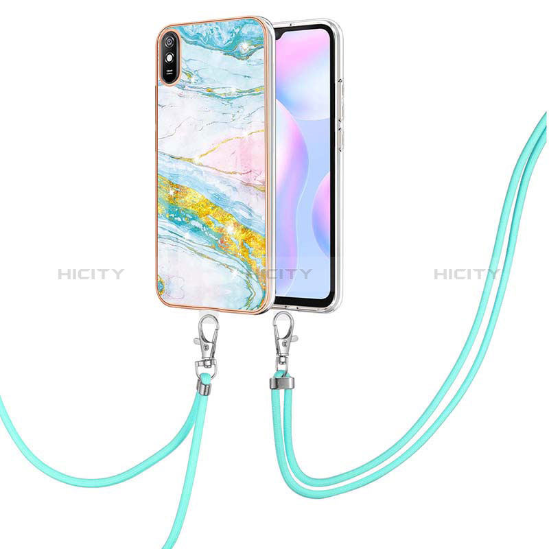 Funda Silicona Gel Goma Patron de Moda Carcasa con Acollador Cordon Lanyard Y05B para Xiaomi Redmi 9A Vistoso