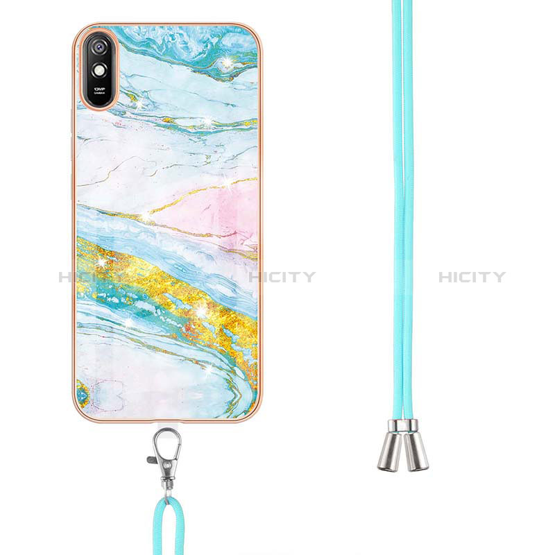 Funda Silicona Gel Goma Patron de Moda Carcasa con Acollador Cordon Lanyard Y05B para Xiaomi Redmi 9AT