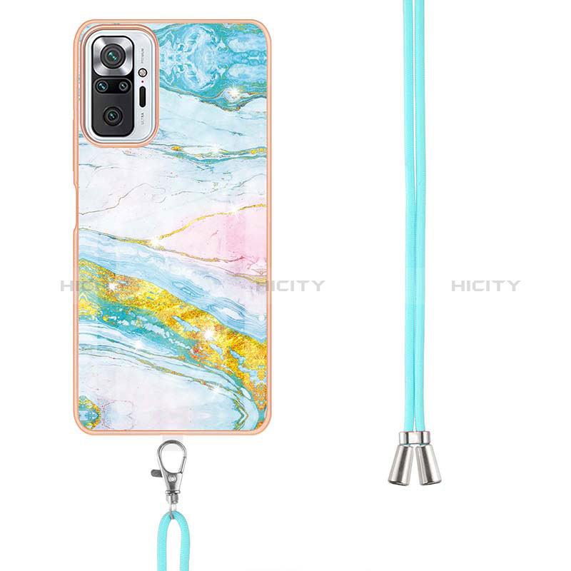 Funda Silicona Gel Goma Patron de Moda Carcasa con Acollador Cordon Lanyard Y05B para Xiaomi Redmi Note 10 Pro Max