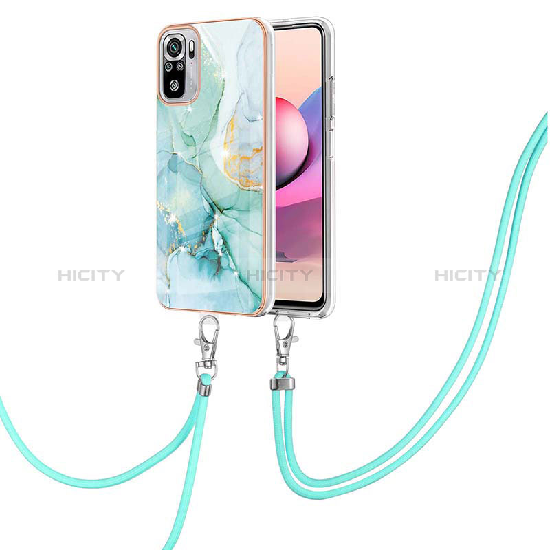 Funda Silicona Gel Goma Patron de Moda Carcasa con Acollador Cordon Lanyard Y05B para Xiaomi Redmi Note 10S 4G