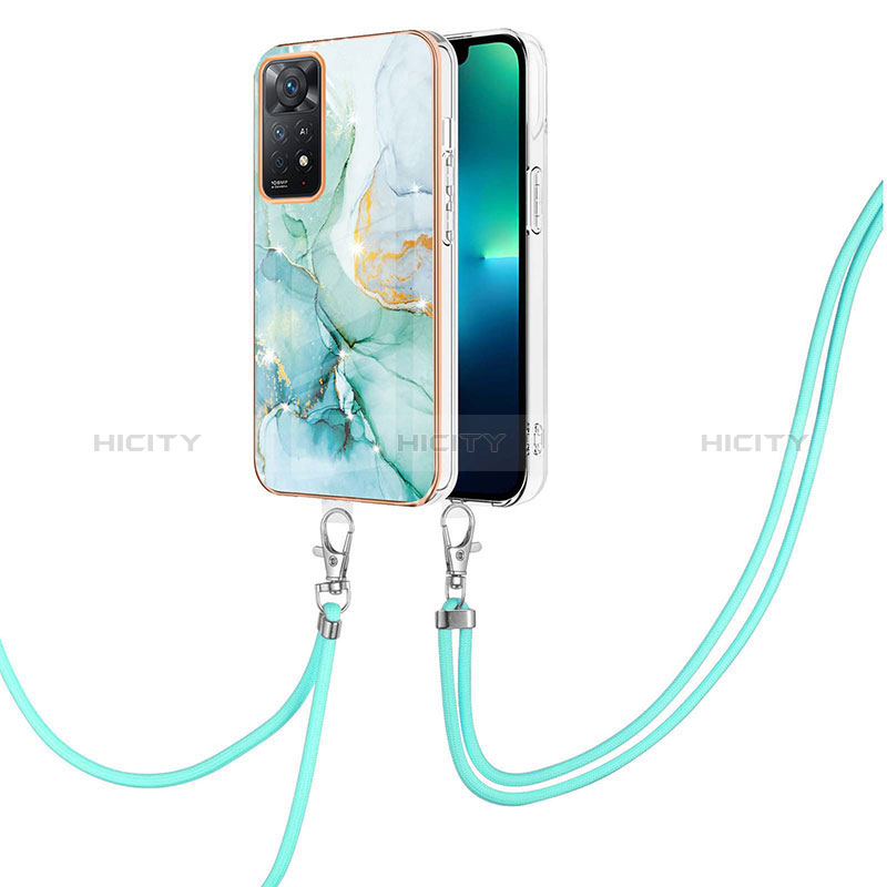 Funda Silicona Gel Goma Patron de Moda Carcasa con Acollador Cordon Lanyard Y05B para Xiaomi Redmi Note 11 4G (2022)