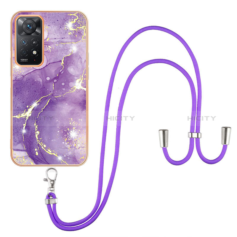 Funda Silicona Gel Goma Patron de Moda Carcasa con Acollador Cordon Lanyard Y05B para Xiaomi Redmi Note 11 Pro 4G