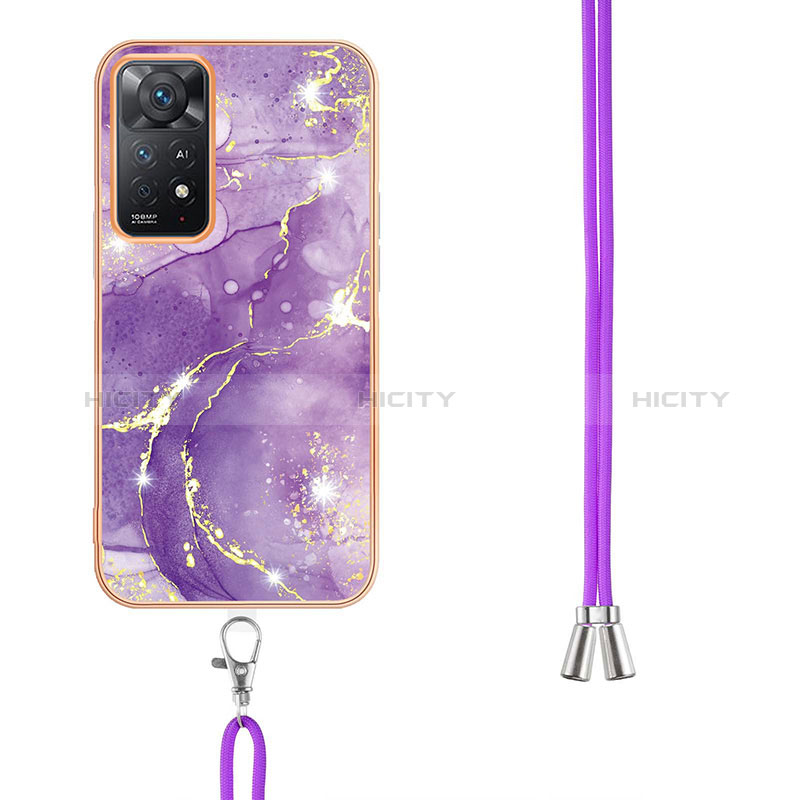 Funda Silicona Gel Goma Patron de Moda Carcasa con Acollador Cordon Lanyard Y05B para Xiaomi Redmi Note 11 Pro 4G