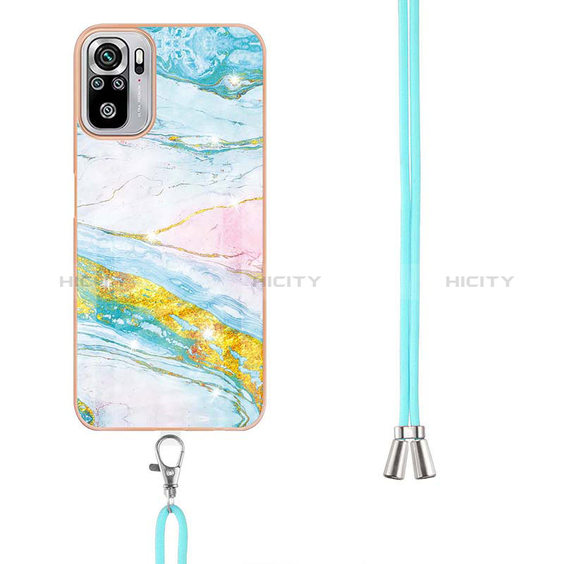 Funda Silicona Gel Goma Patron de Moda Carcasa con Acollador Cordon Lanyard Y05B para Xiaomi Redmi Note 11 SE India 4G