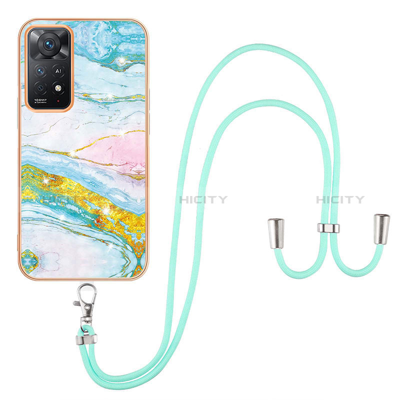 Funda Silicona Gel Goma Patron de Moda Carcasa con Acollador Cordon Lanyard Y05B para Xiaomi Redmi Note 11S 4G