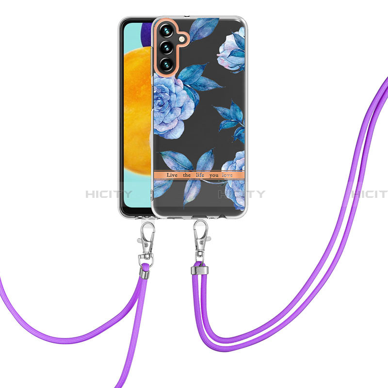 Funda Silicona Gel Goma Patron de Moda Carcasa con Acollador Cordon Lanyard Y06B para Samsung Galaxy A13 5G