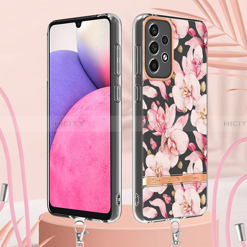 Funda Silicona Gel Goma Patron de Moda Carcasa con Acollador Cordon Lanyard Y06B para Samsung Galaxy A33 5G