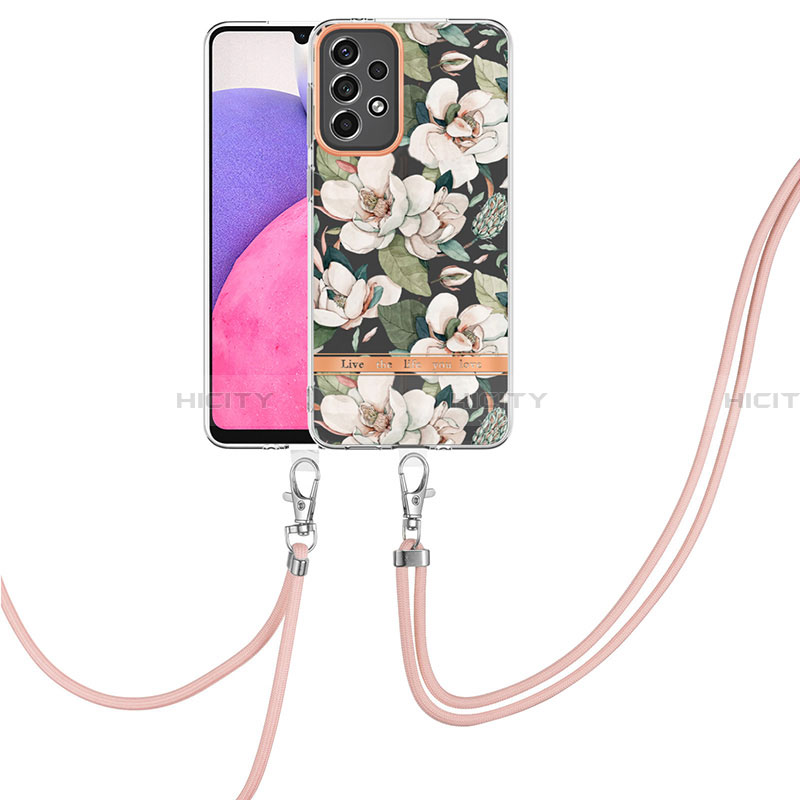 Funda Silicona Gel Goma Patron de Moda Carcasa con Acollador Cordon Lanyard Y06B para Samsung Galaxy A33 5G