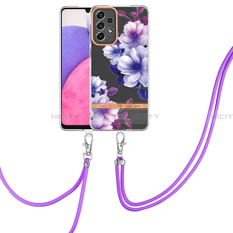 Funda Silicona Gel Goma Patron de Moda Carcasa con Acollador Cordon Lanyard Y06B para Samsung Galaxy A33 5G