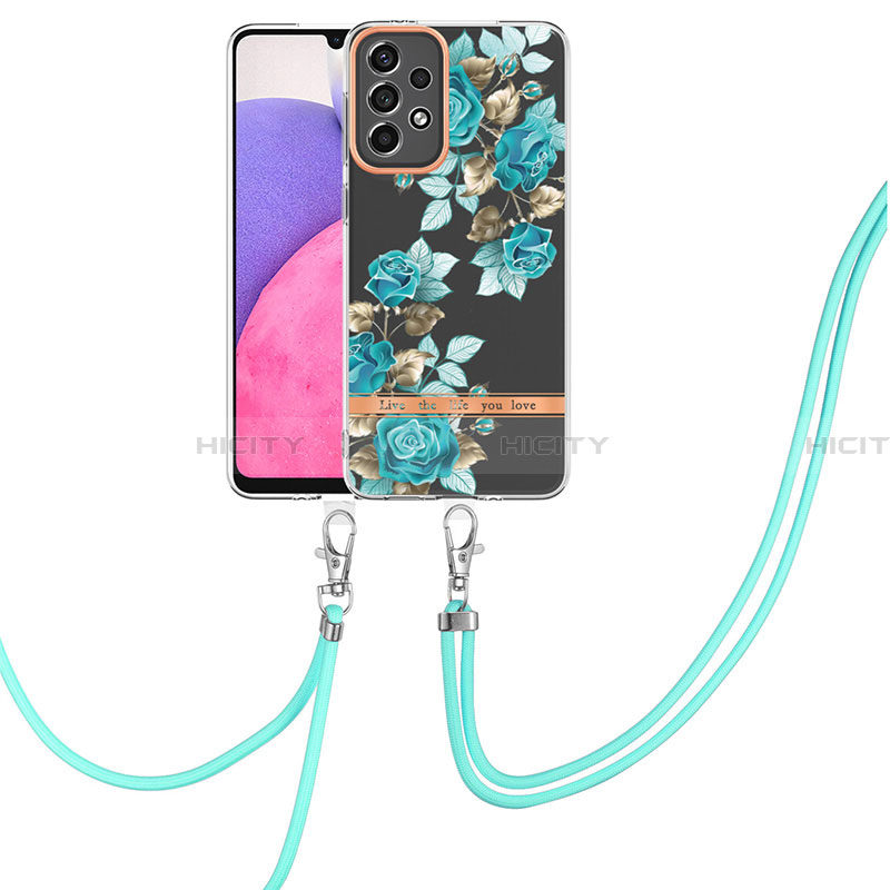 Funda Silicona Gel Goma Patron de Moda Carcasa con Acollador Cordon Lanyard Y06B para Samsung Galaxy A33 5G