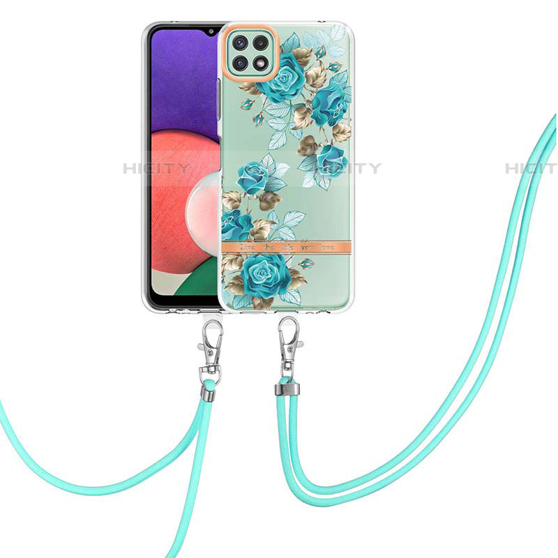 Funda Silicona Gel Goma Patron de Moda Carcasa con Acollador Cordon Lanyard Y06B para Samsung Galaxy F42 5G