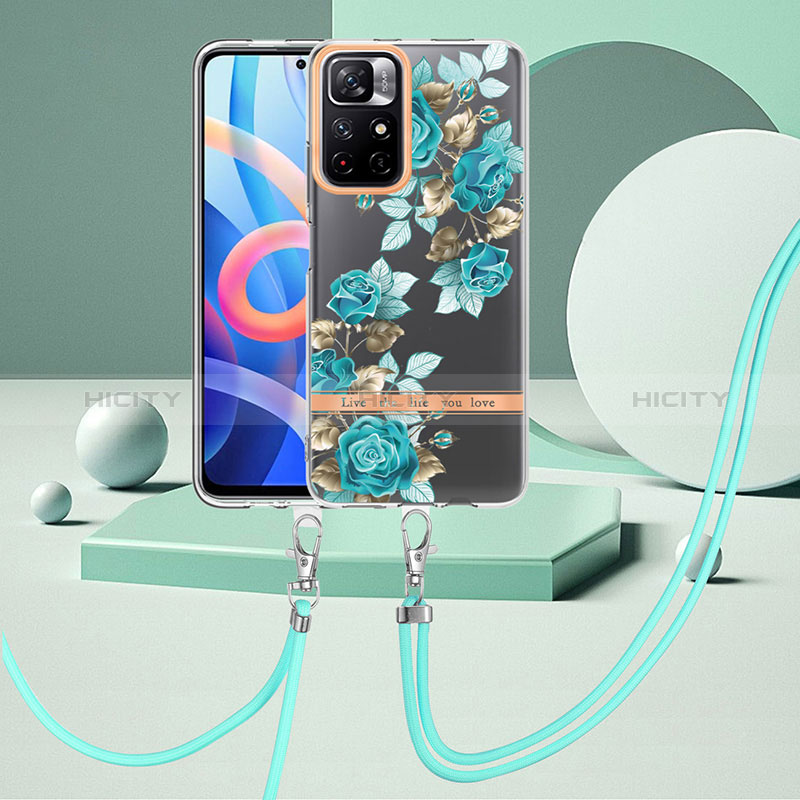 Funda Silicona Gel Goma Patron de Moda Carcasa con Acollador Cordon Lanyard Y06B para Xiaomi Poco M4 Pro 5G