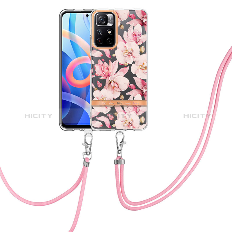 Funda Silicona Gel Goma Patron de Moda Carcasa con Acollador Cordon Lanyard Y06B para Xiaomi Poco M4 Pro 5G