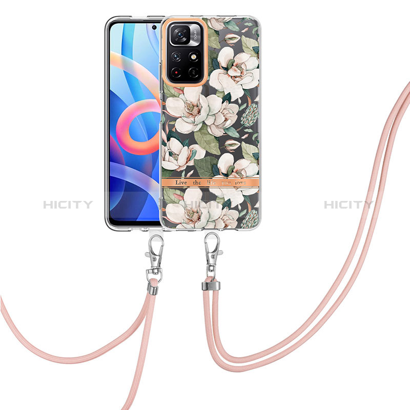 Funda Silicona Gel Goma Patron de Moda Carcasa con Acollador Cordon Lanyard Y06B para Xiaomi Poco M4 Pro 5G