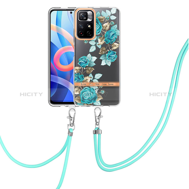 Funda Silicona Gel Goma Patron de Moda Carcasa con Acollador Cordon Lanyard Y06B para Xiaomi Poco M4 Pro 5G