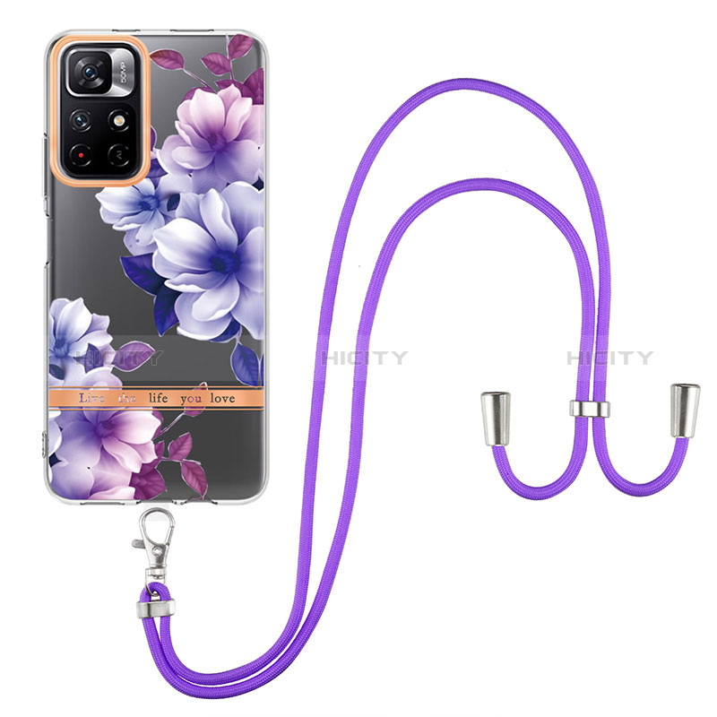 Funda Silicona Gel Goma Patron de Moda Carcasa con Acollador Cordon Lanyard Y06B para Xiaomi Poco M4 Pro 5G