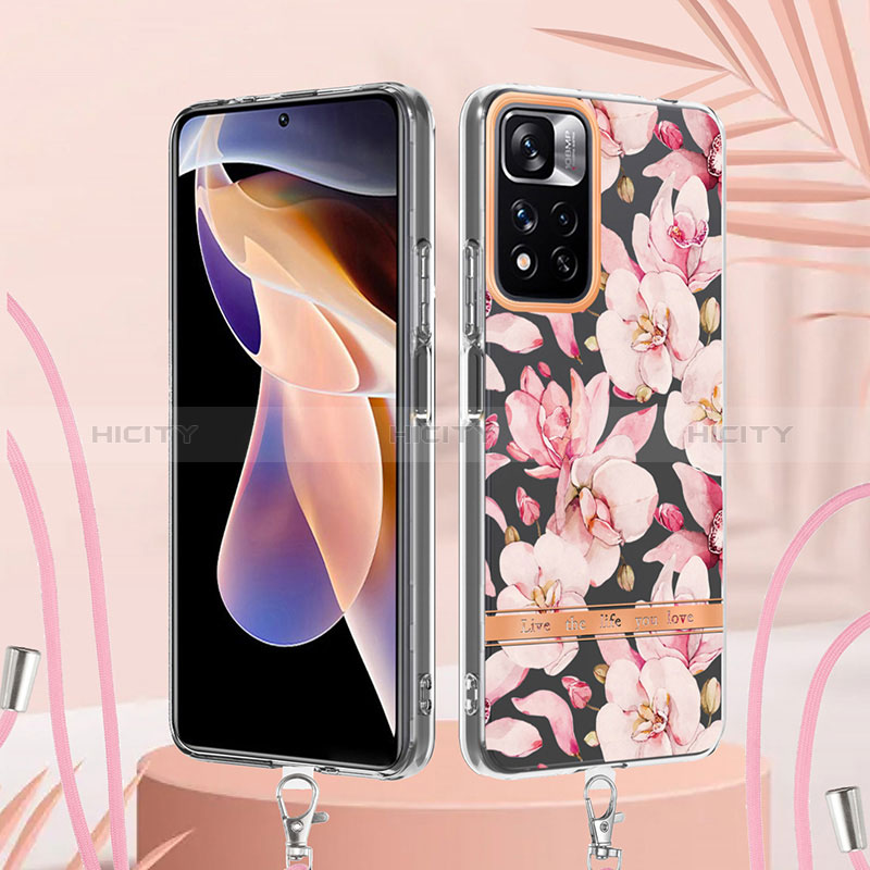 Funda Silicona Gel Goma Patron de Moda Carcasa con Acollador Cordon Lanyard Y06B para Xiaomi Poco X4 NFC