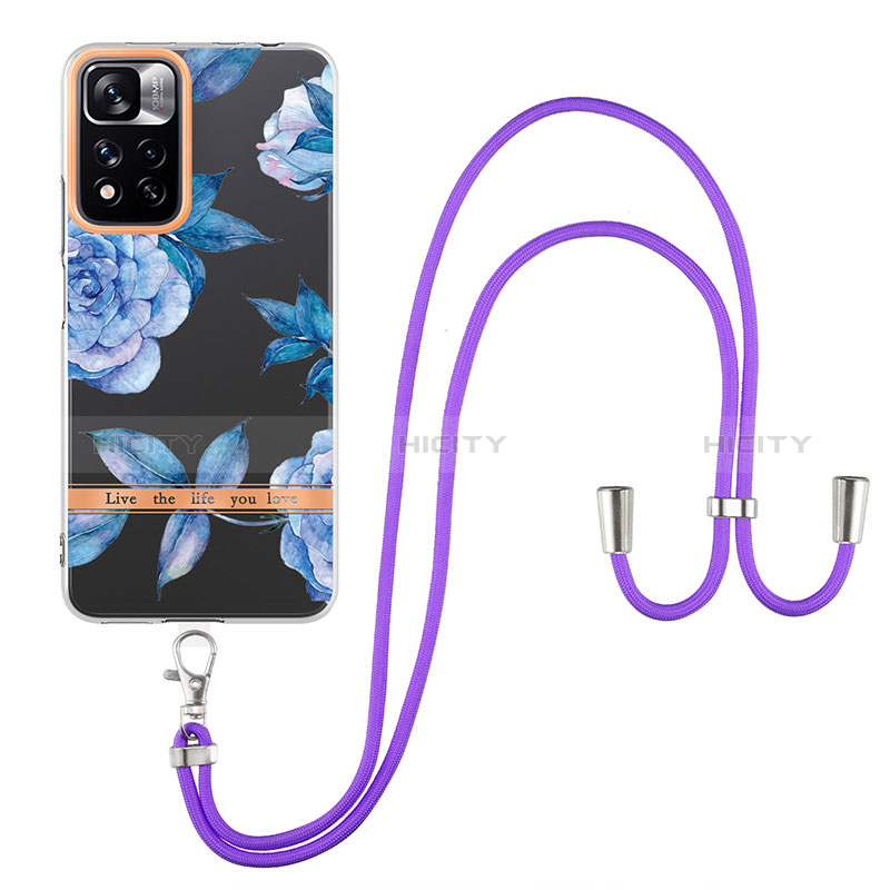 Funda Silicona Gel Goma Patron de Moda Carcasa con Acollador Cordon Lanyard Y06B para Xiaomi Poco X4 NFC