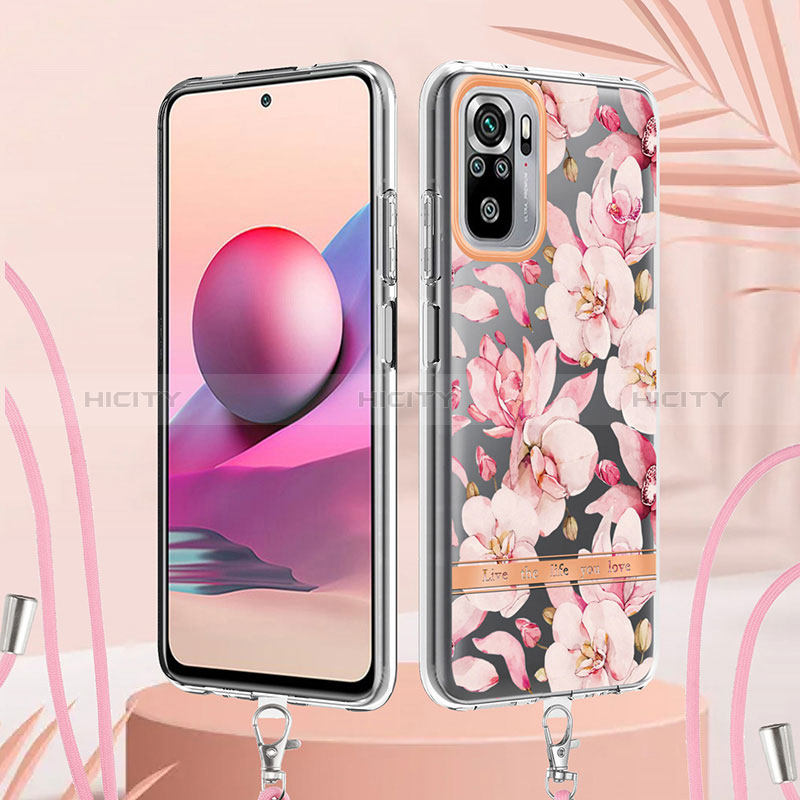 Funda Silicona Gel Goma Patron de Moda Carcasa con Acollador Cordon Lanyard Y06B para Xiaomi Redmi Note 10 4G