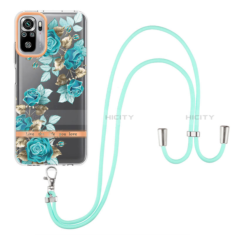 Funda Silicona Gel Goma Patron de Moda Carcasa con Acollador Cordon Lanyard Y06B para Xiaomi Redmi Note 10 4G