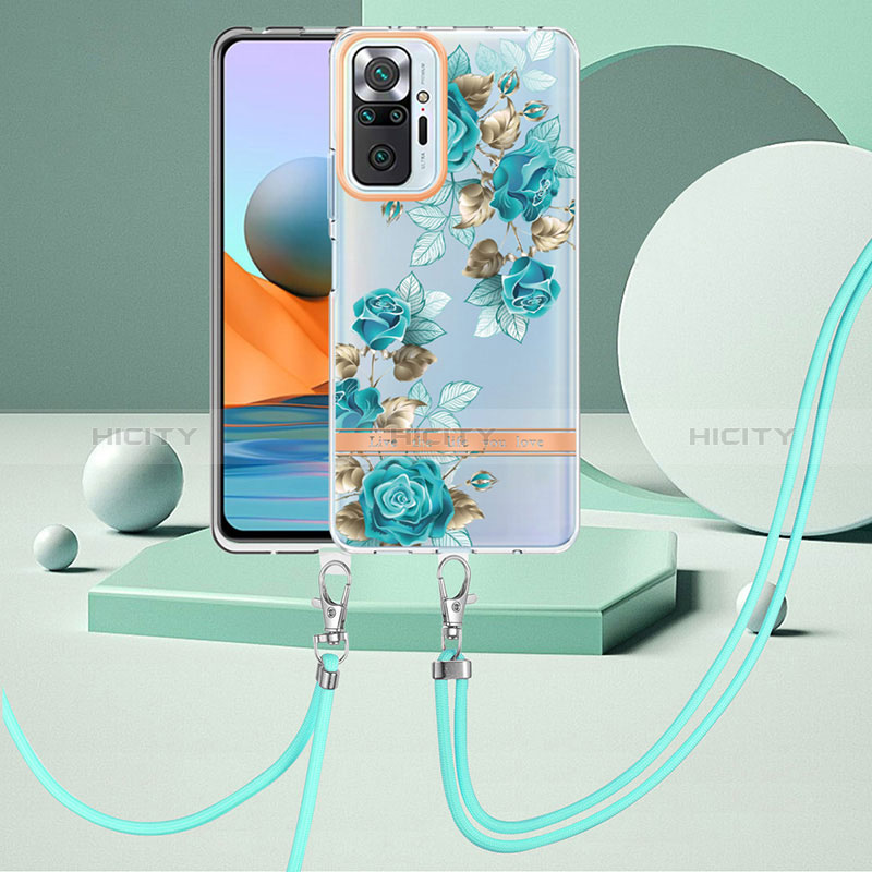 Funda Silicona Gel Goma Patron de Moda Carcasa con Acollador Cordon Lanyard Y06B para Xiaomi Redmi Note 10 Pro 4G