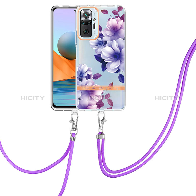 Funda Silicona Gel Goma Patron de Moda Carcasa con Acollador Cordon Lanyard Y06B para Xiaomi Redmi Note 10 Pro 4G