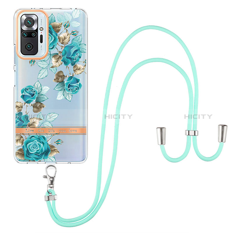 Funda Silicona Gel Goma Patron de Moda Carcasa con Acollador Cordon Lanyard Y06B para Xiaomi Redmi Note 10 Pro 4G