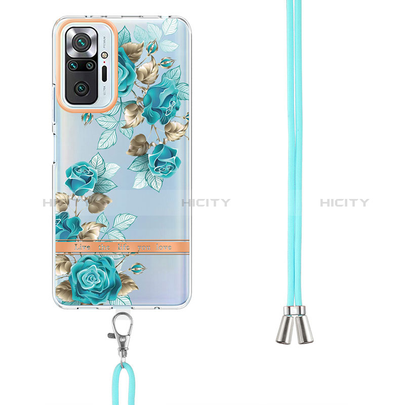 Funda Silicona Gel Goma Patron de Moda Carcasa con Acollador Cordon Lanyard Y06B para Xiaomi Redmi Note 10 Pro Max