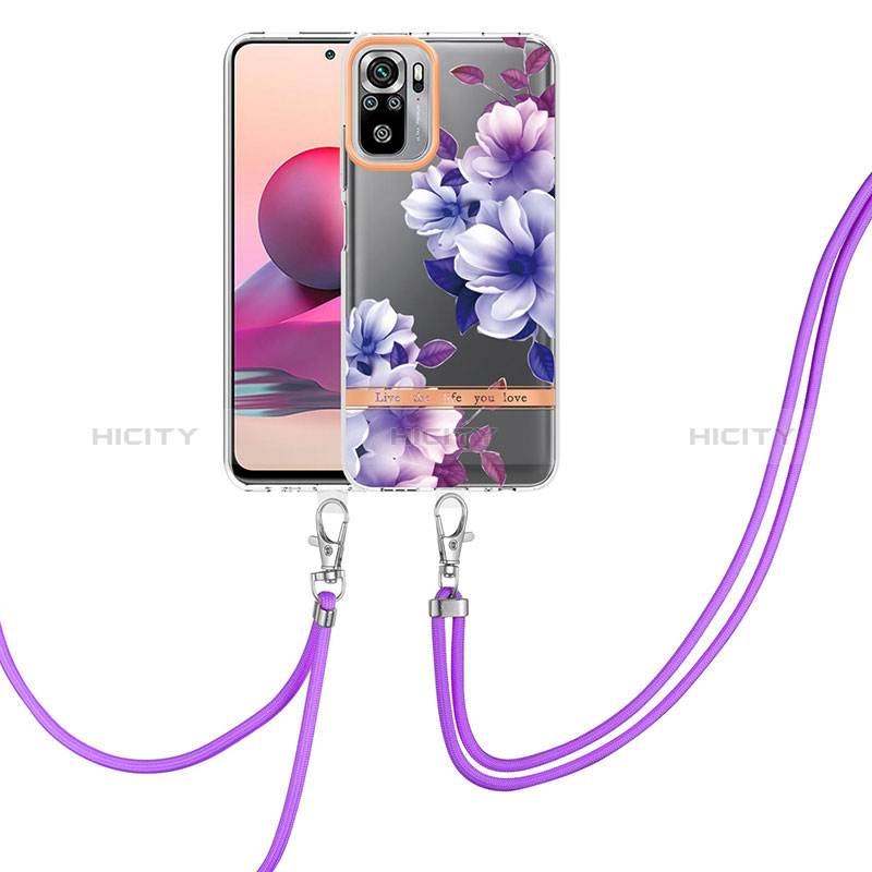 Funda Silicona Gel Goma Patron de Moda Carcasa con Acollador Cordon Lanyard Y06B para Xiaomi Redmi Note 10S 4G