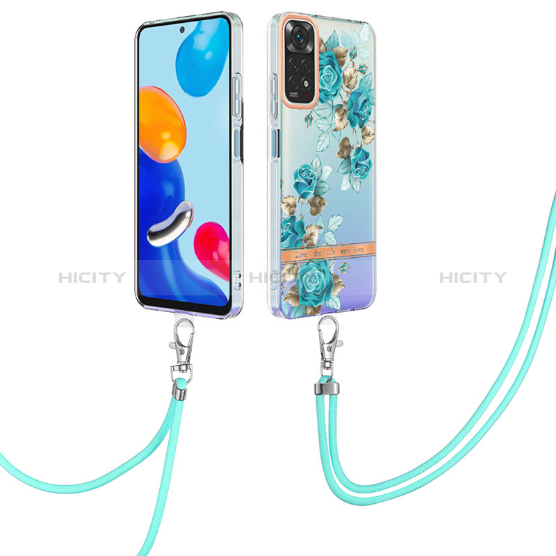 Funda Silicona Gel Goma Patron de Moda Carcasa con Acollador Cordon Lanyard Y06B para Xiaomi Redmi Note 11 4G (2022)