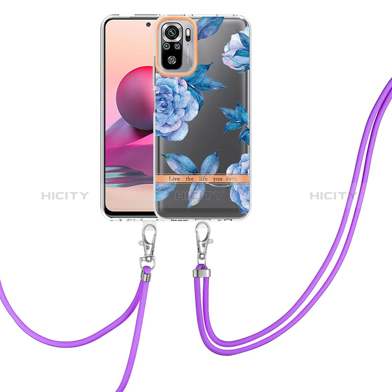 Funda Silicona Gel Goma Patron de Moda Carcasa con Acollador Cordon Lanyard Y06B para Xiaomi Redmi Note 11 SE India 4G