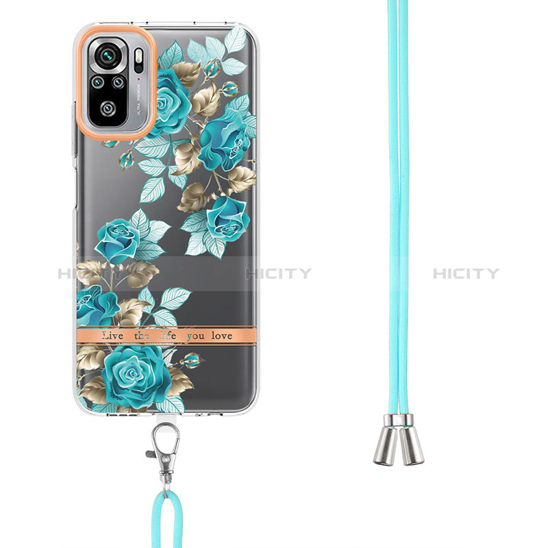 Funda Silicona Gel Goma Patron de Moda Carcasa con Acollador Cordon Lanyard Y06B para Xiaomi Redmi Note 11 SE India 4G