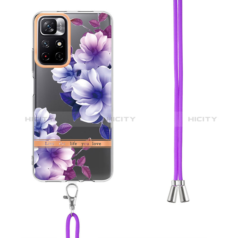 Funda Silicona Gel Goma Patron de Moda Carcasa con Acollador Cordon Lanyard Y06B para Xiaomi Redmi Note 11S 5G