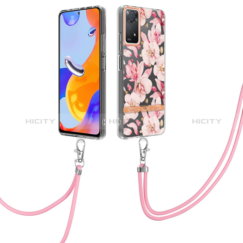 Funda Silicona Gel Goma Patron de Moda Carcasa con Acollador Cordon Lanyard Y06B para Xiaomi Redmi Note 12 Pro 4G