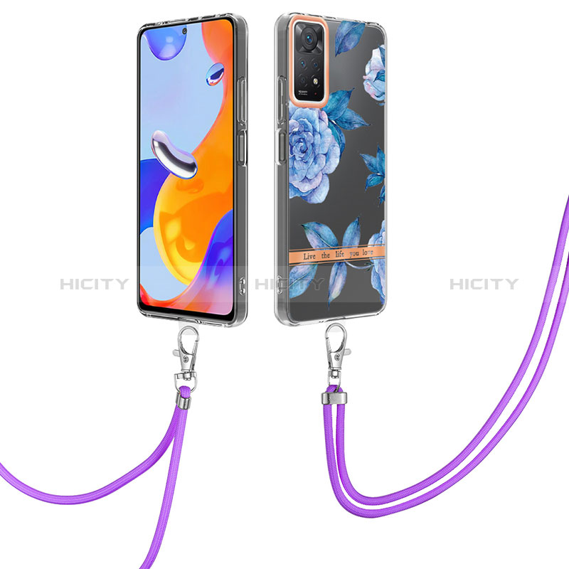 Funda Silicona Gel Goma Patron de Moda Carcasa con Acollador Cordon Lanyard Y06B para Xiaomi Redmi Note 12 Pro 4G