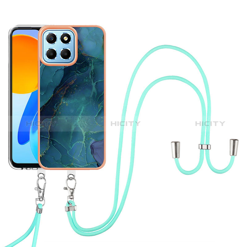 Funda Silicona Gel Goma Patron de Moda Carcasa con Acollador Cordon Lanyard Y07B para Huawei Honor 70 Lite 5G