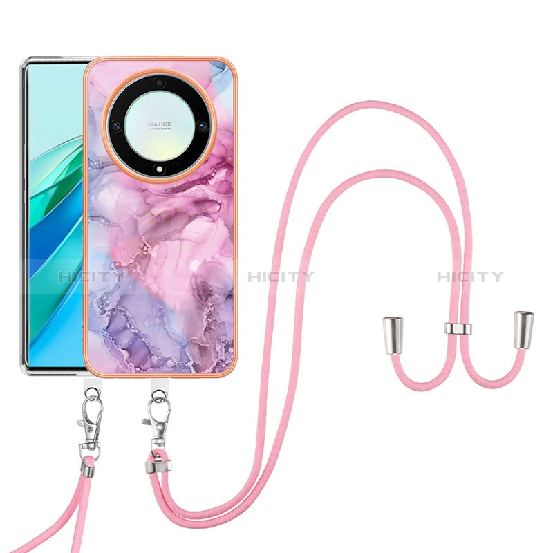 Funda Silicona Gel Goma Patron de Moda Carcasa con Acollador Cordon Lanyard Y07B para Huawei Honor Magic5 Lite 5G