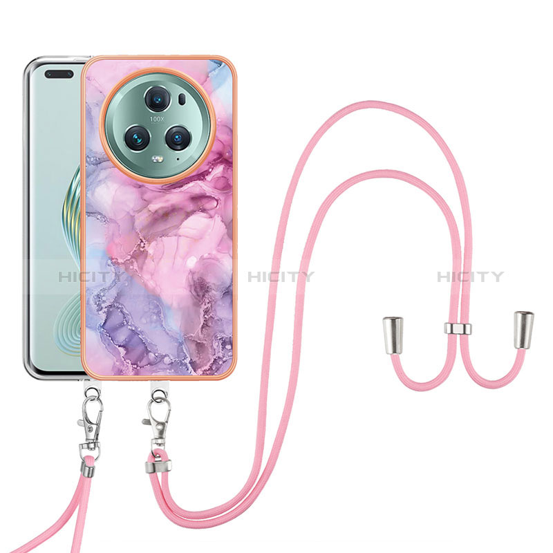 Funda Silicona Gel Goma Patron de Moda Carcasa con Acollador Cordon Lanyard Y07B para Huawei Honor Magic5 Pro 5G