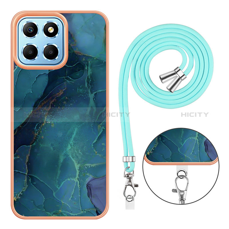 Funda Silicona Gel Goma Patron de Moda Carcasa con Acollador Cordon Lanyard Y07B para Huawei Honor X6