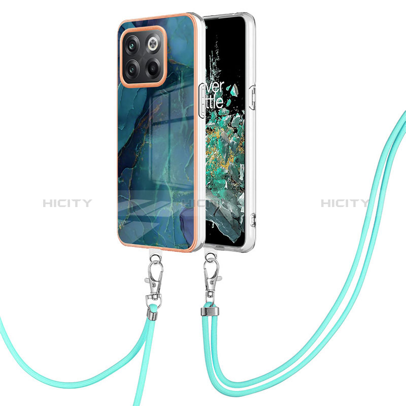 Funda Silicona Gel Goma Patron de Moda Carcasa con Acollador Cordon Lanyard Y07B para OnePlus 10T 5G