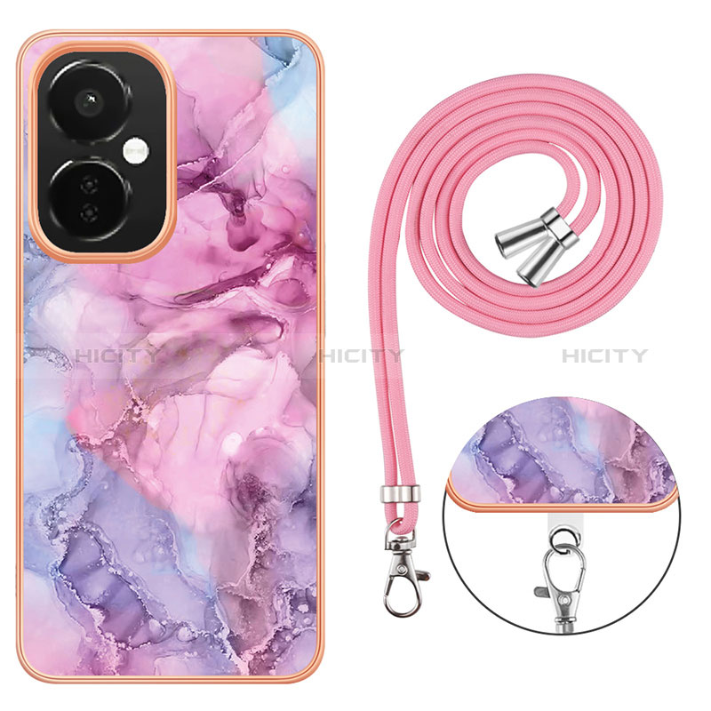 Funda Silicona Gel Goma Patron de Moda Carcasa con Acollador Cordon Lanyard Y07B para OnePlus Nord CE 3 5G