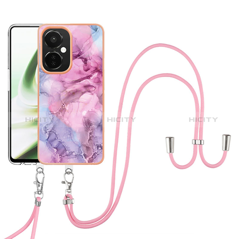 Funda Silicona Gel Goma Patron de Moda Carcasa con Acollador Cordon Lanyard Y07B para OnePlus Nord CE 3 5G