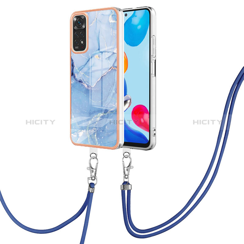 Funda Silicona Gel Goma Patron de Moda Carcasa con Acollador Cordon Lanyard YB1 para Xiaomi Redmi Note 11 4G (2022)