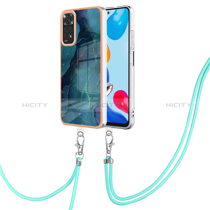 Funda Silicona Gel Goma Patron de Moda Carcasa con Acollador Cordon Lanyard YB1 para Xiaomi Redmi Note 11 4G (2022)