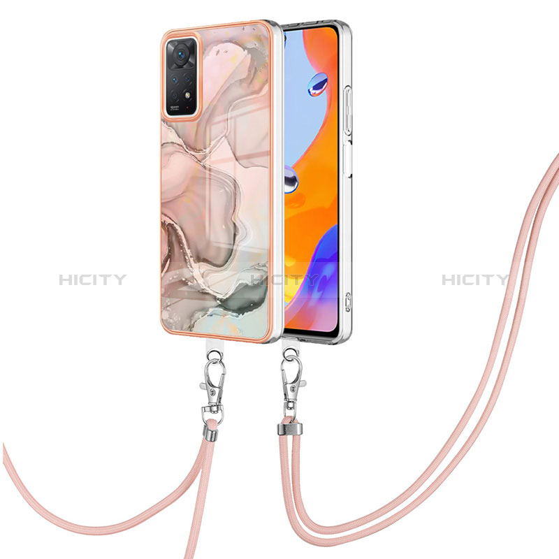 Funda Silicona Gel Goma Patron de Moda Carcasa con Acollador Cordon Lanyard YB1 para Xiaomi Redmi Note 11 Pro 4G