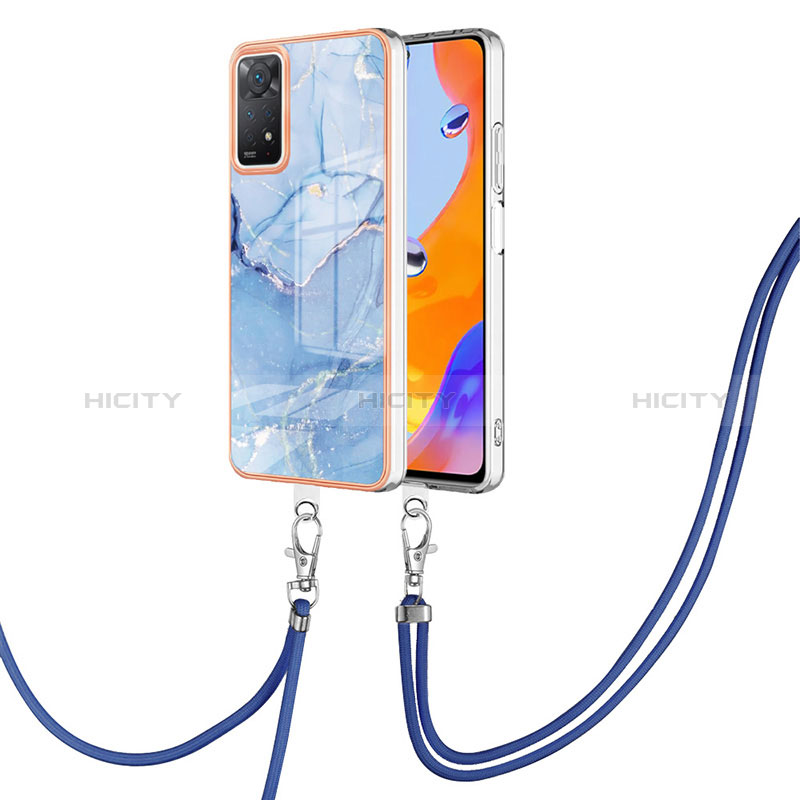 Funda Silicona Gel Goma Patron de Moda Carcasa con Acollador Cordon Lanyard YB1 para Xiaomi Redmi Note 11 Pro 4G